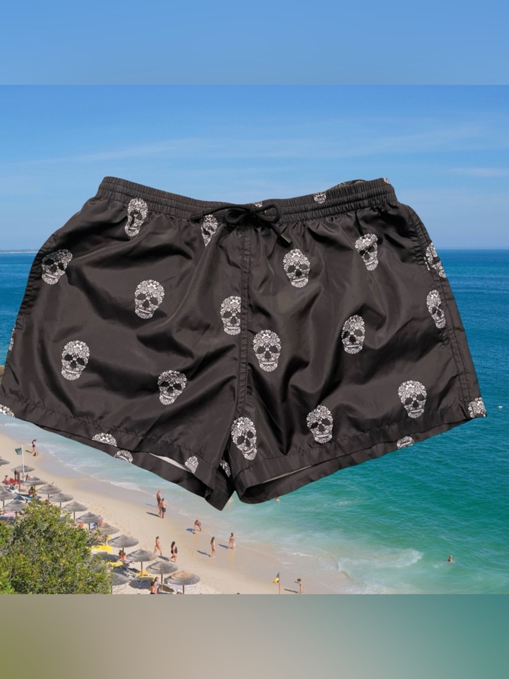 Zara Man Black Swim Trunks